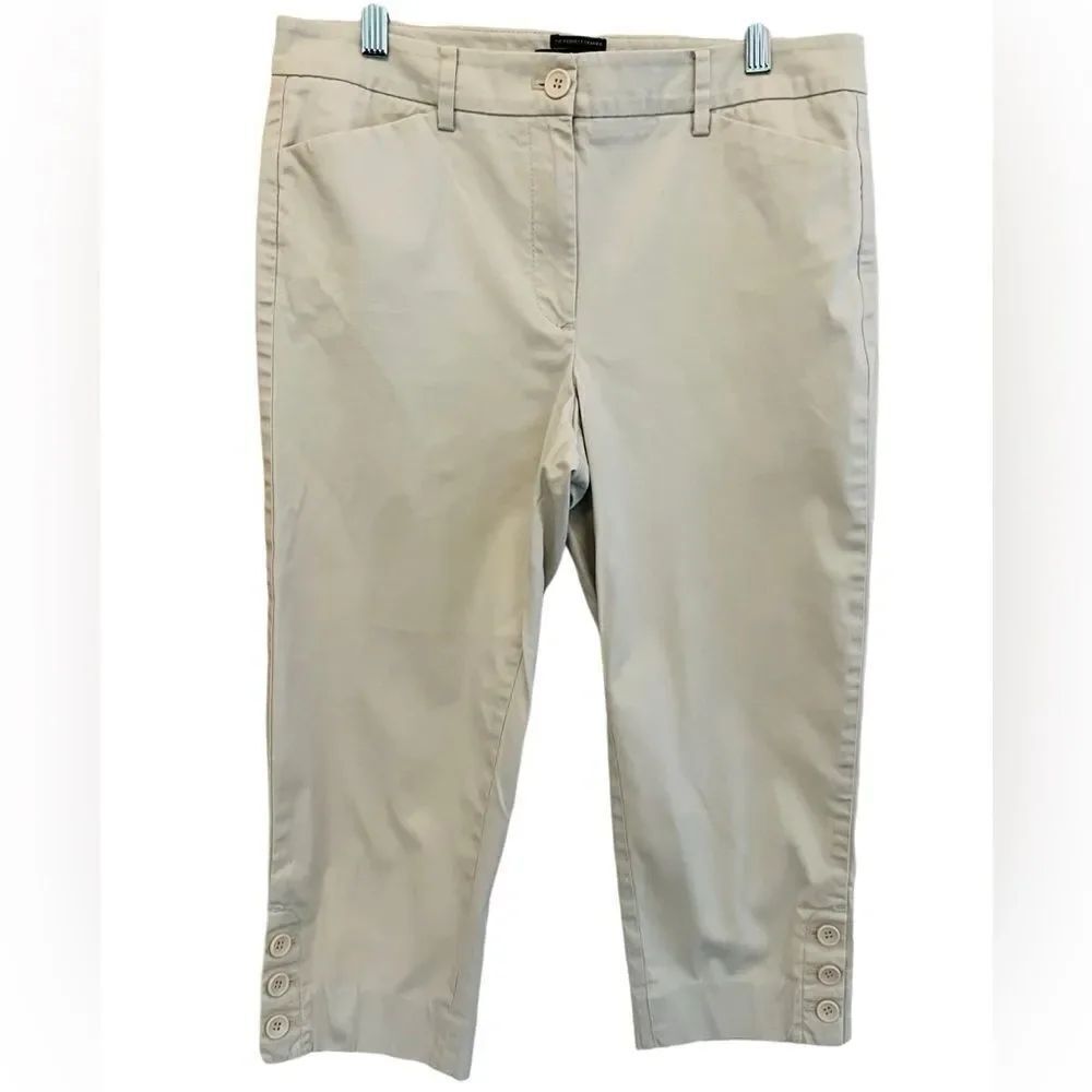 Talbots The Perfect Skimmer off white cotton & spandex crop pants size 6.